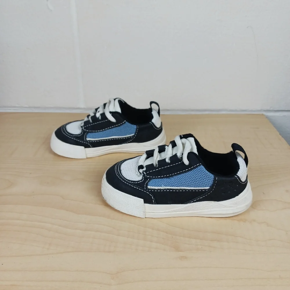 Zara Blue And Black Baby‎ Boy Sneakers Size 21 (5/5.5) Slip On Casual